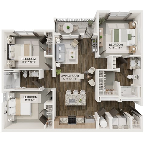 C1 Floor Plan at The Liliana Apartment Homes, Pooler Georgia